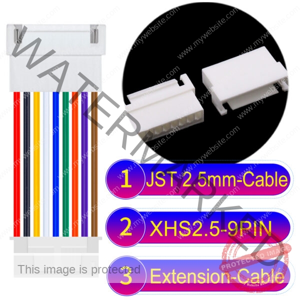 JST XHS2.5 with Belt Lock 9Pin Male Female Extension Cable