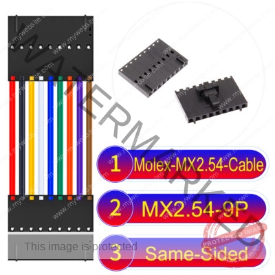 Molex 2.54mm MX2.54 9Pin Same-Side-Head Cable