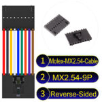 Molex 2.54mm MX2.54 9Pin Reverse-Side-Head Cable