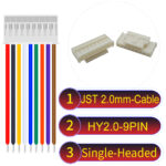 JST HY2.0mm 9-Pin Single-Headed 22AWG PVC Cable