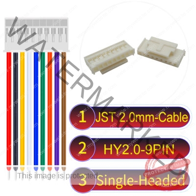 JST HY2.0mm 9-Pin Single-Headed 22AWG PVC Cable