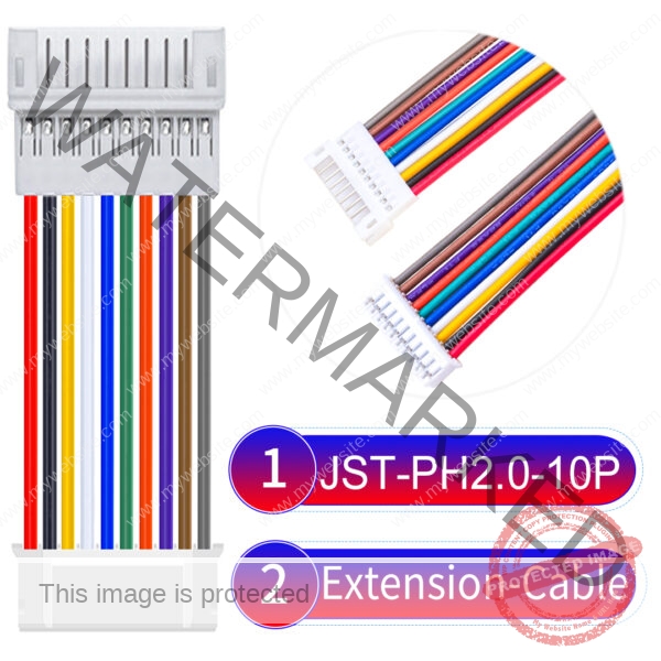 JST 2.0mm PH2.0 10Pin Male Female Extension Cable