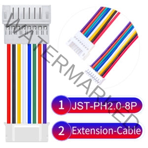 JST 2.0mm PH2.0 8Pin Male Female Extension Cable