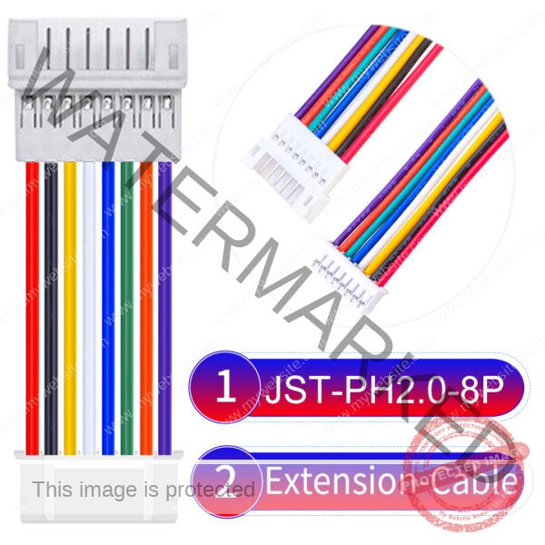 JST 2.0mm PH2.0 8Pin Male Female Extension Cable