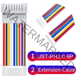 JST 2.0mm PH2.0 9Pin Male Female Extension Cable