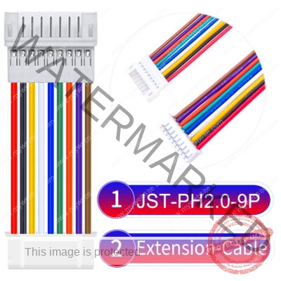 JST 2.0mm PH2.0 9Pin Male Female Extension Cable