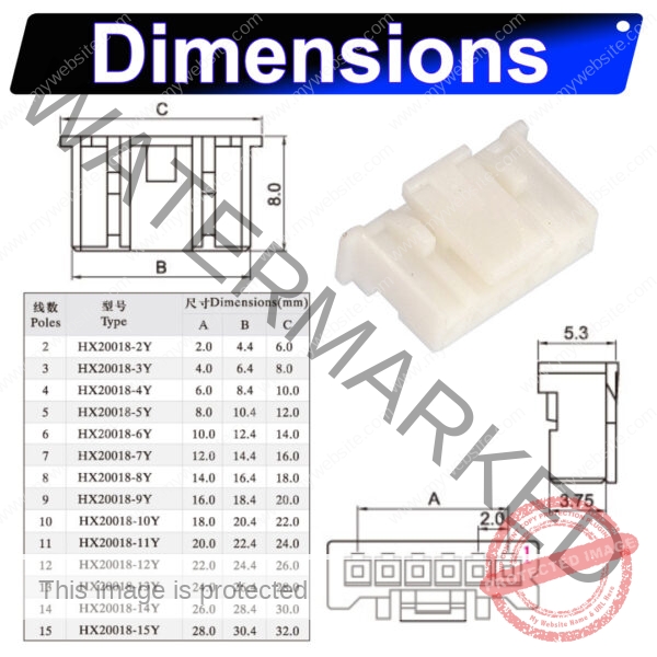 JST PAR2.0 2.0mm housing 2P 3P 4P 5P 6P 7P 8P 9P 10P 12P