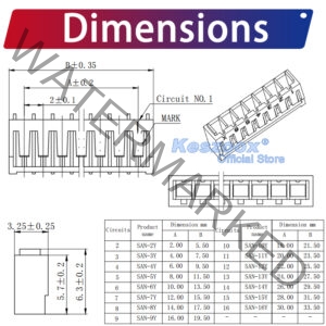 JST SANR2.0 2.0mm Female housing 2P 3P 4P 5P 6P 7P 8P 9P 10P 12P