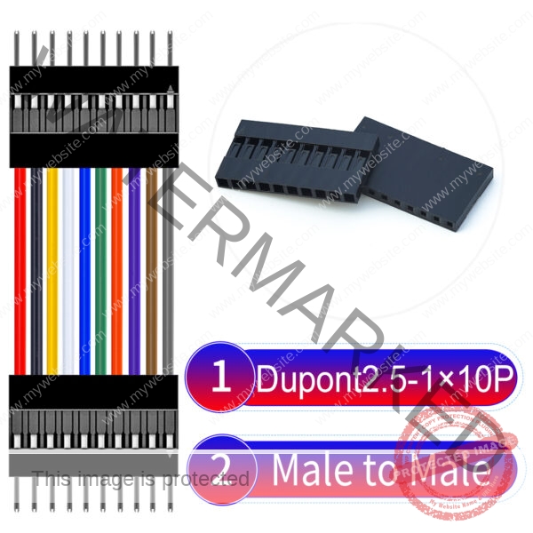 Dupont 2.54mm Male to Male 1×10Pin Cable