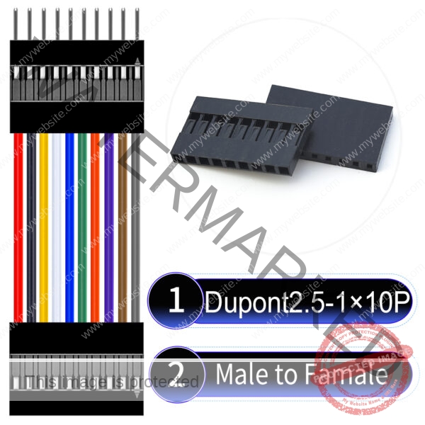 Dupont 2.54mm Male to Female 1×10Pin Cable