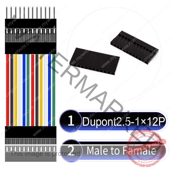 Dupont 2.54mm Male to Female 1×12Pin Cable