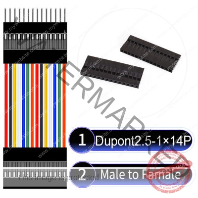 Dupont 2.54mm Male to Female 1×14Pin Cable