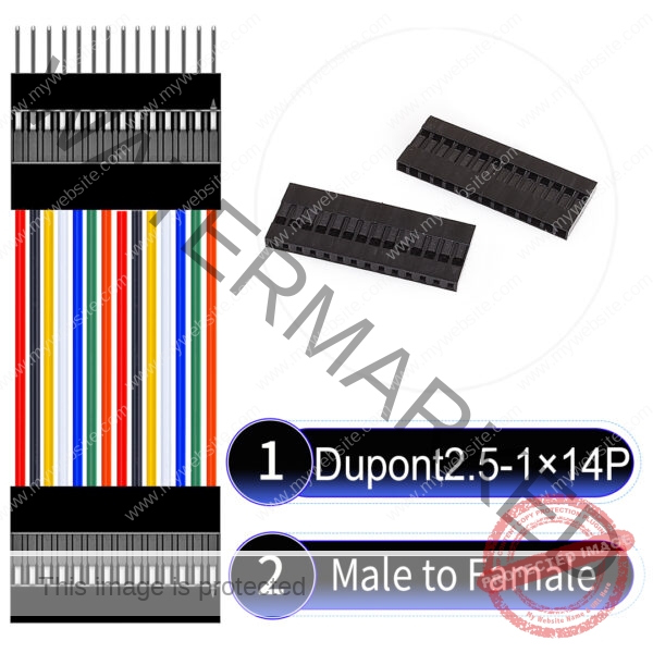 Dupont 2.54mm Male to Female 1×14Pin Cable