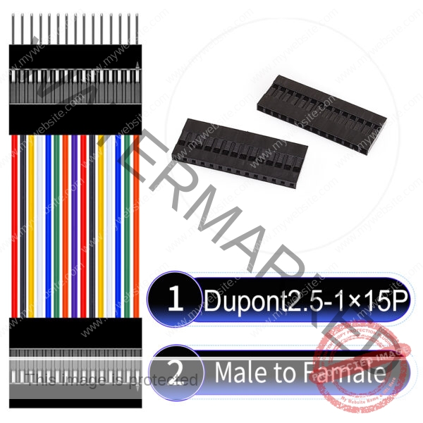 Dupont 2.54mm Male to Female 1×15Pin Cable