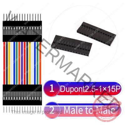 Dupont 2.54mm Male to Male 1×15Pin Cable