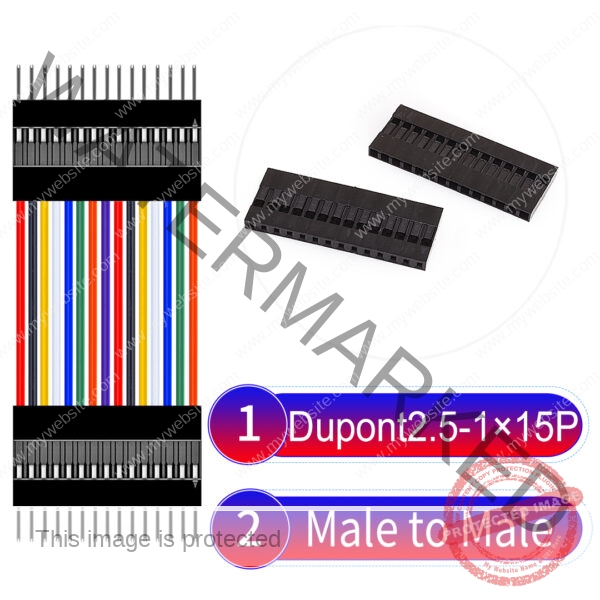 Dupont 2.54mm Male to Male 1×15Pin Cable