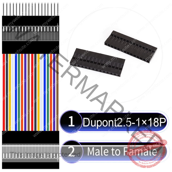 Dupont 2.54mm Male to Female 1×18Pin Cable