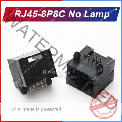 RJ45-8P8C No Lamp Black Material Ethernet Network Connector