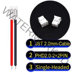 JST PHD2.0 2×2Pin Dual Row Single-Headed Cable