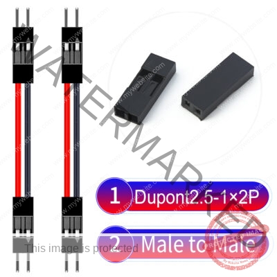 Dupont 2.54mm Male to Male 1×2Pin Cable