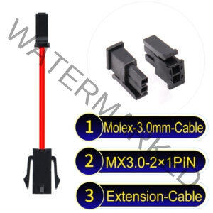 Molex MX3.0mm Dual Row 2×1Pin Male Female Extension Micro-Fit Cable