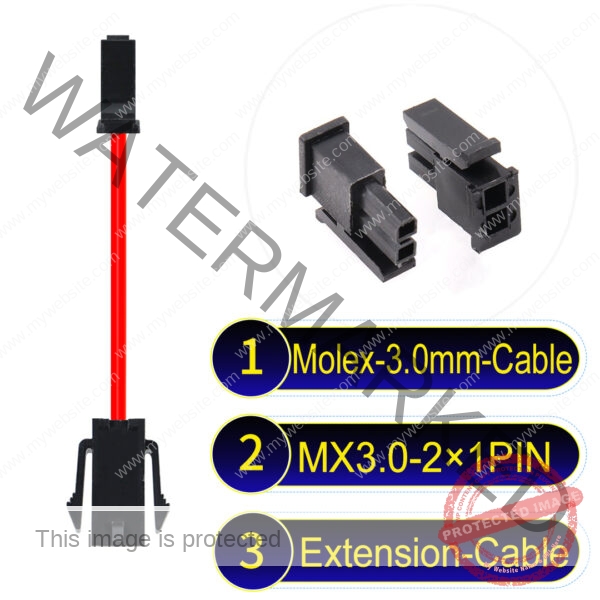 Molex MX3.0mm Dual Row 2×1Pin Male Female Extension Micro-Fit Cable