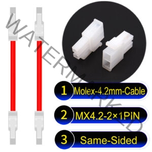 Molex MX4.2mm Dual Row 2×1Pin Mini-Fit Jr Male Same-Side-Head Cable