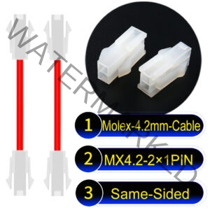 Molex MX4.2mm Dual Row 2×1Pin Mini-Fit Jr Female Same-Side-Head Cable