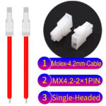 Molex MX4.2mm Dual Row 2×1Pin Mini-Fit Jr Male Single-Headed Cable