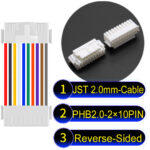 JST PHB2.0 Dual Row with Belt Lock 2×10PinReverse-Side-Headd Cable