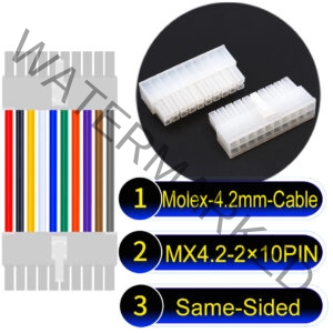 Molex MX4.2mm Dual Row 2×10Pin Mini-Fit Jr Male Same-Side-Head Cable