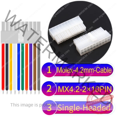 Molex MX4.2mm Dual Row 2×10Pin Mini-Fit Jr Male Single-Headed Cable