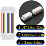 JST PHB2.0 Dual Row with Belt Lock 2×10Pin Same-Side-Head Cable