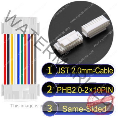 JST PHB2.0 Dual Row with Belt Lock 2×10Pin Same-Side-Head Cable