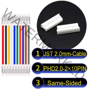 JST PHD2.0 2×10Pin Dual Row Same-Side-Head Cable