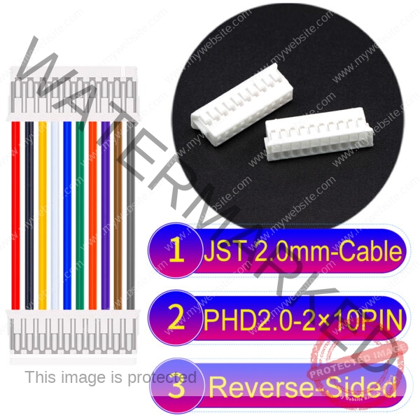 JST PHD2.0 2×10Pin Dual Row Reverse-Side-Head Cable