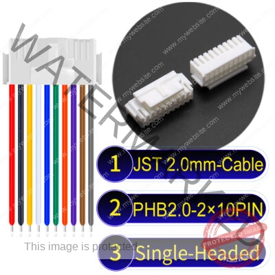 JST PHB2.0 Dual Row with Belt Lock 2×10Pin Single-Headed Cable