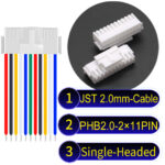 JST PHB2.0 Dual Row with Belt Lock 2×11Pin Single-Headed Cable