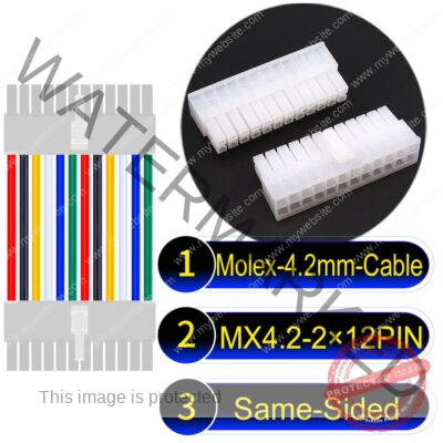 Molex MX4.2mm Dual Row 2×12Pin Mini-Fit Jr Male Same-Side-Head Cable