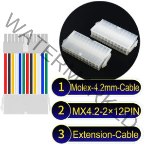 Molex MX4.2mm Dual Row 2×12Pin Mini-Fit Jr Male Female Extension Cable