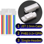 JST PHB2.0 Dual Row with Belt Lock 2×12Pin Single-Headed Cable