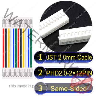 JST PHD2.0 2×12Pin Dual Row Same-Side-Head Cable