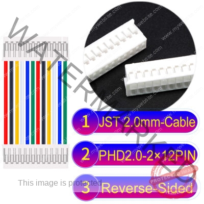 JST PHD2.0 2×12Pin Dual Row Reverse-Side-Head Cable