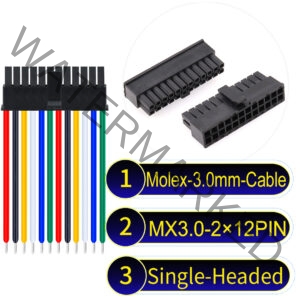 Molex MX3.0mm Dual Row 2×12Pin Male Single-Headed Micro-Fit Cable