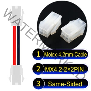 Molex MX4.2mm Dual Row 2×2Pin Mini-Fit Jr Female Same-Side-Head Cable