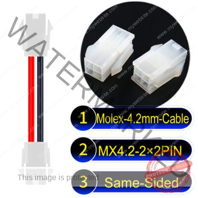 Molex MX4.2mm Dual Row 2×2Pin Mini-Fit Jr Female Same-Side-Head Cable