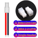 Molex MX4.2mm Dual Row 2×2Pin Mini-Fit Jr Male Single-Headed Cable