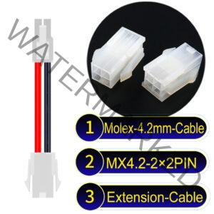 Molex MX4.2mm Dual Row 2×2Pin Mini-Fit Jr Male Female Extension Cable