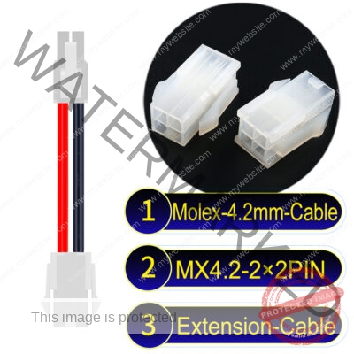 Molex MX4.2mm Dual Row 2×2Pin Mini-Fit Jr Male Female Extension Cable