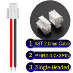 JST PHB2.0 Dual Row with Belt Lock 2×2Pin Single-Headed Cable